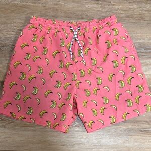 Amazon Kids Swim Shorts - Pink with Banana Print